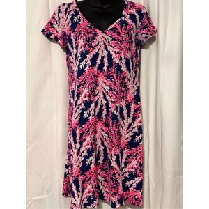 LILLY PULITZER  Jessica Knit Tee Shirt Dress Navy BEYOND THE SEA  Size XS Good c